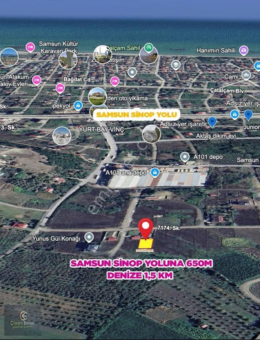 Civandan, Çatalçamda Daire Takaslı 340 M2 Arsa