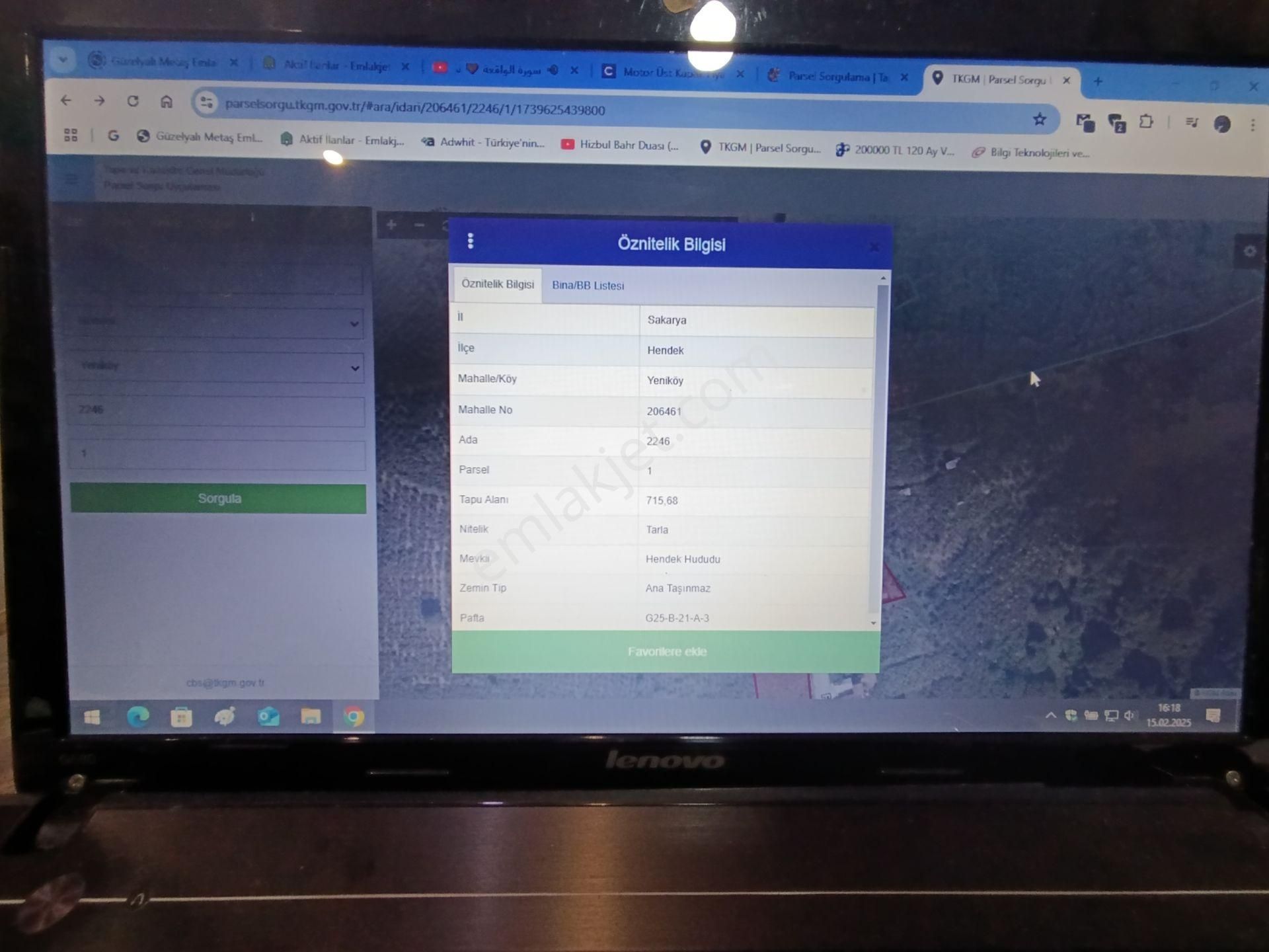 Sakarya Hendek Yeniköyde Satılık İmara Sınır 715m2 Tarla - Görsel 7
