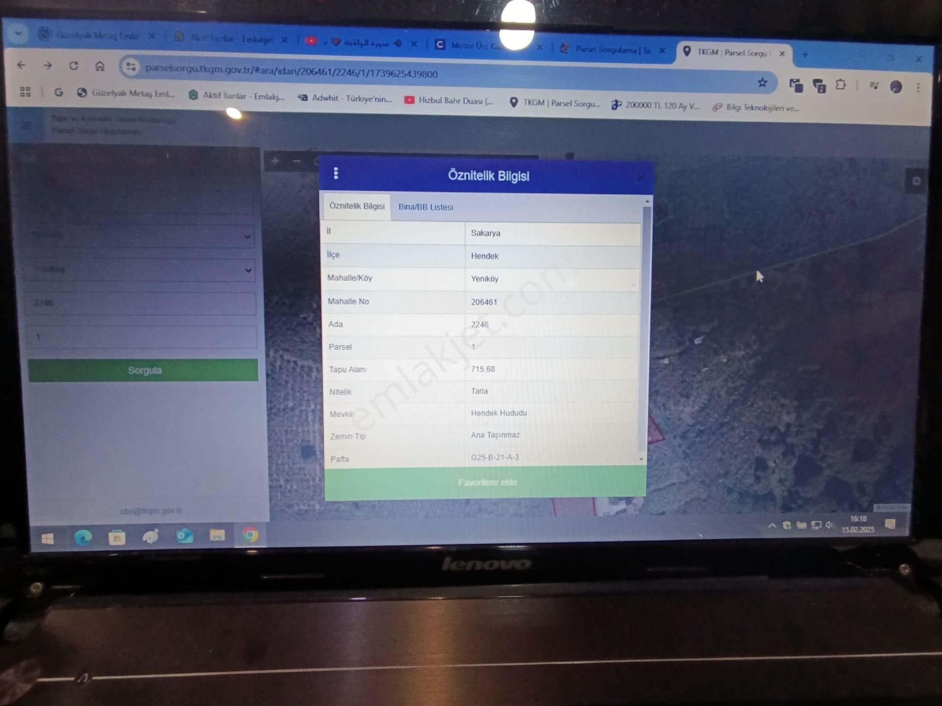 Sakarya Hendek Yeniköyde Satılık İmara Sınır 715m2 Tarla - Görsel 5