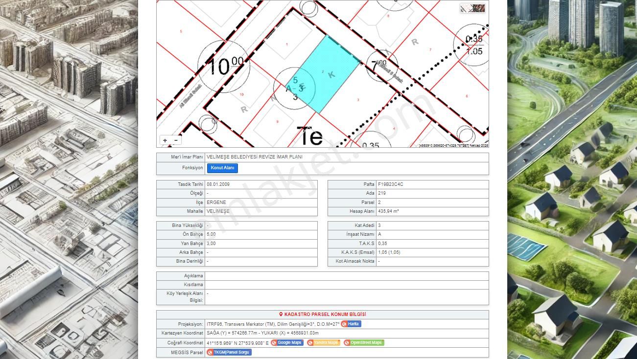Çorlu-ergene Ulaş Merkezde 435m2 İmarlı Arsa - Görsel 2