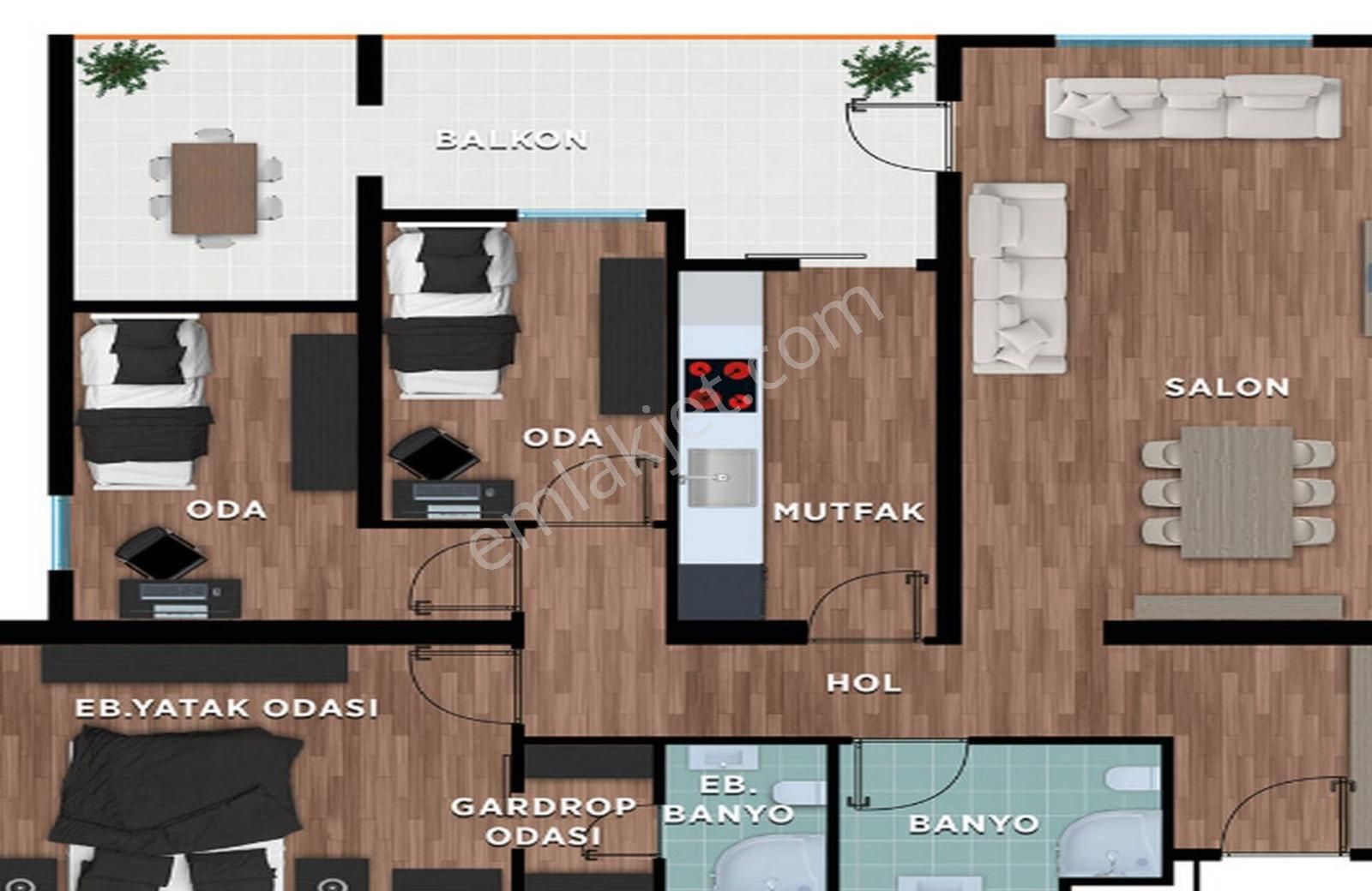 Demirtaş Prestij Hayat 3+1 Zemin Kat Havuzlu Site - Görsel 4