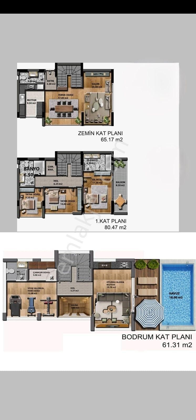 Soğucak'ta Deniz Manzaralı Özel Havuzlu 4+1 Villa - Görsel 32