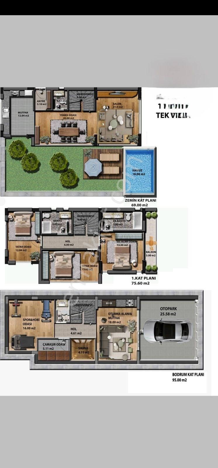 Soğucak'ta Deniz Manzaralı Özel Havuzlu 4+1 Villa - Görsel 34