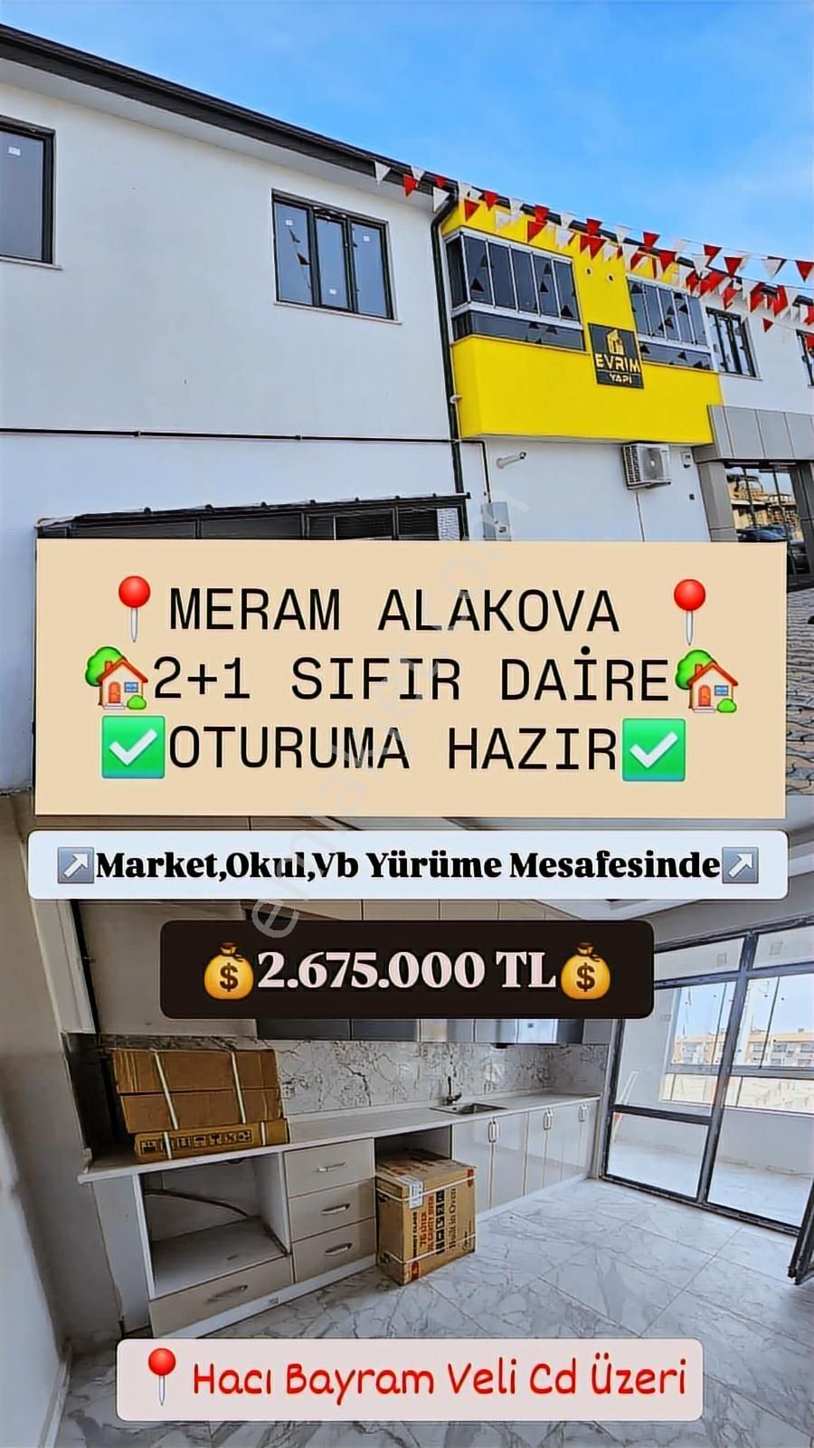 Alakova'da 2+1 2.kat Sıfır Satılıkk Geniş Daire - Görsel 19