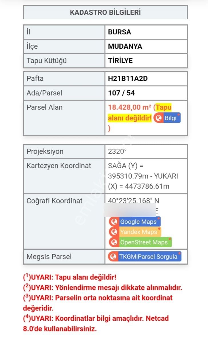 Bursa/mudanya/halilbey De 18428 M2 Denize Sıfır Manzaralı Tarla - Görsel 3