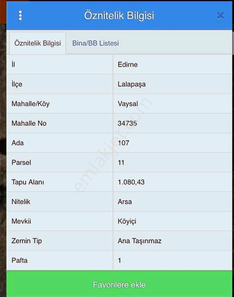 Uzunoğlu Emlak Tan Edirne Lalapaşa Vaysal Köyü 1.080,43 M2 Arsa - Görsel 4