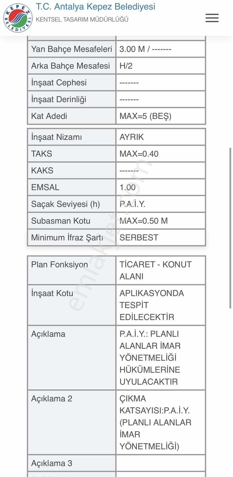 Kepez Aktoprak Mah Ticari+konut Müstakil Satılık Müstakil Parsel - Görsel 3