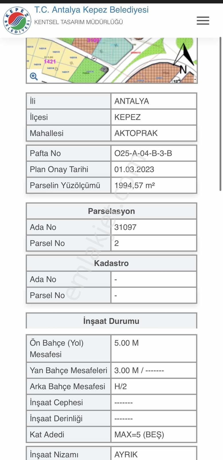 Kepez Aktoprak Mah Ticari+konut Müstakil Satılık Müstakil Parsel - Görsel 2