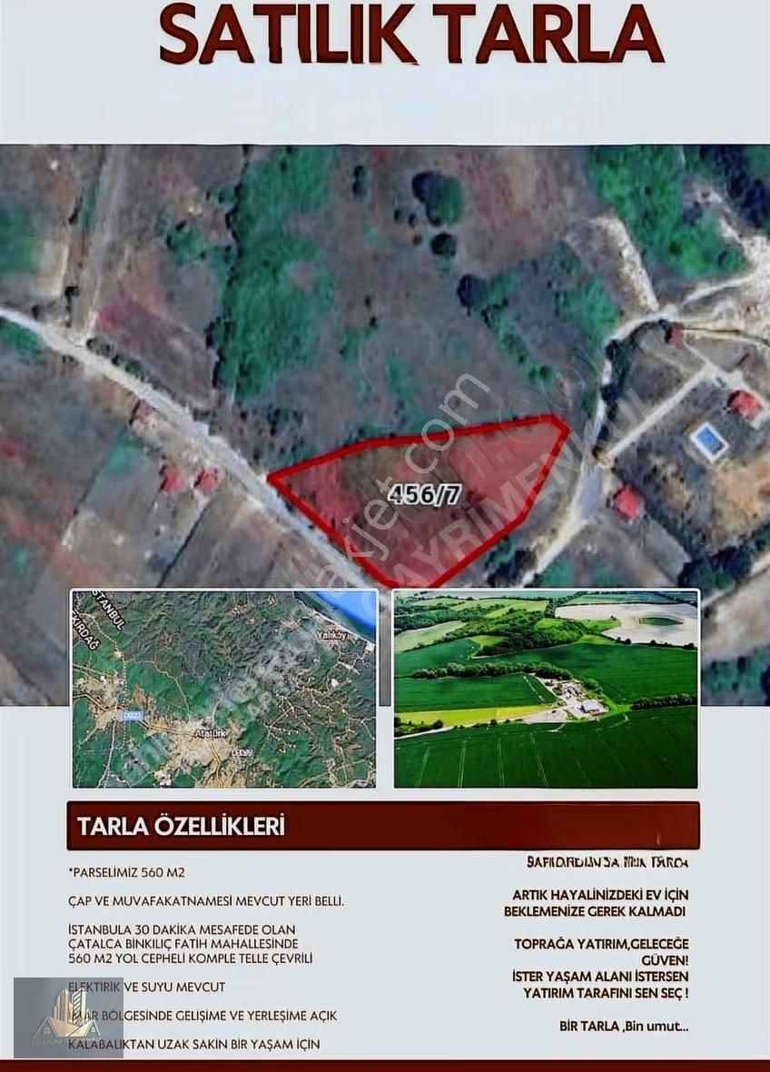 Binkılıç'ta 560 M2 Yola Cephe Mükemmel Tarla