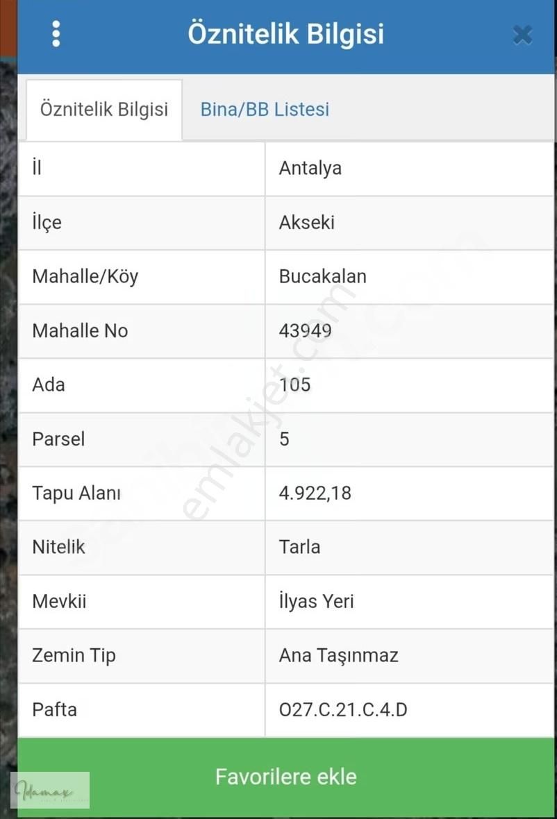 İdamax'tan Akseki Bucakalan'da Arazi - Görsel 3