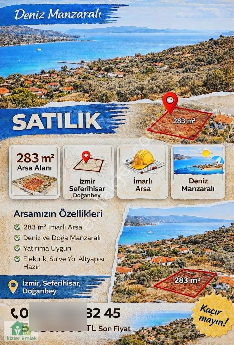 Seferihisar Doğanbey'de Satılık Köşe İmarlı Arsa - Görsel 6