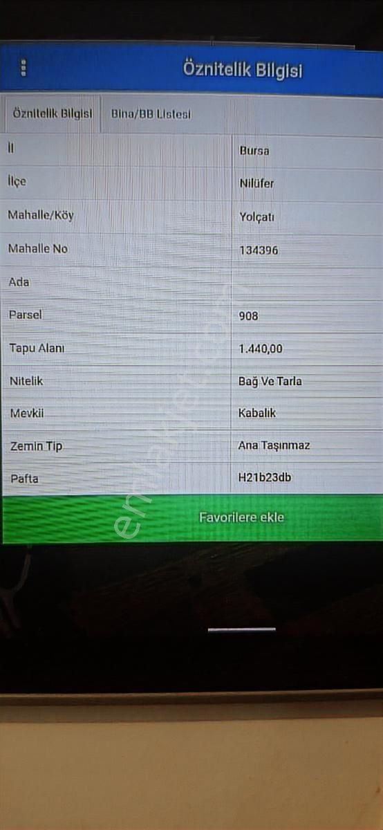 Cemal Emlak Bursa Nilüfer Yolçatı Satılık Tarla - Görsel 2