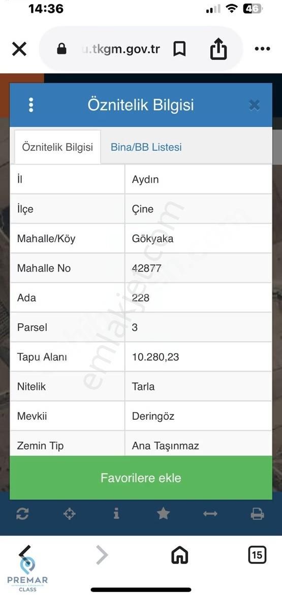 Aydın Çine Gökyaka Mahallesinde Satılık Tarla - Görsel 2