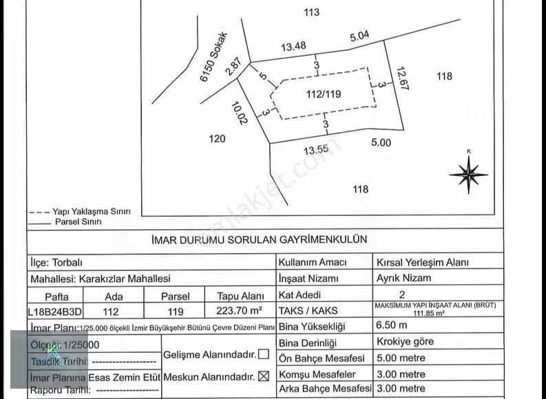 Acil !! Köyiçi İmarlı 223m2 Taş Duvar Örülü Yola Cepheli - Görsel 13