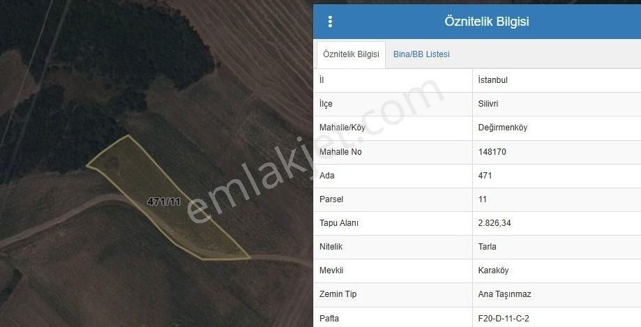 Silivri Değirmenköy Kadastral Yola Cephe 2.826 M2 Satılık Tarla - Görsel 9