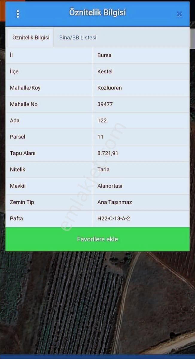 Bursa Kestel Kozlu Ören 3.000m2 Hisseli