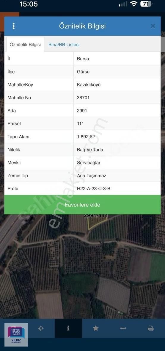 Dialog Yıldız/acil Gürsu Kazıklı 2 Parsel Satılık Meyve Bahçesi - Görsel 4