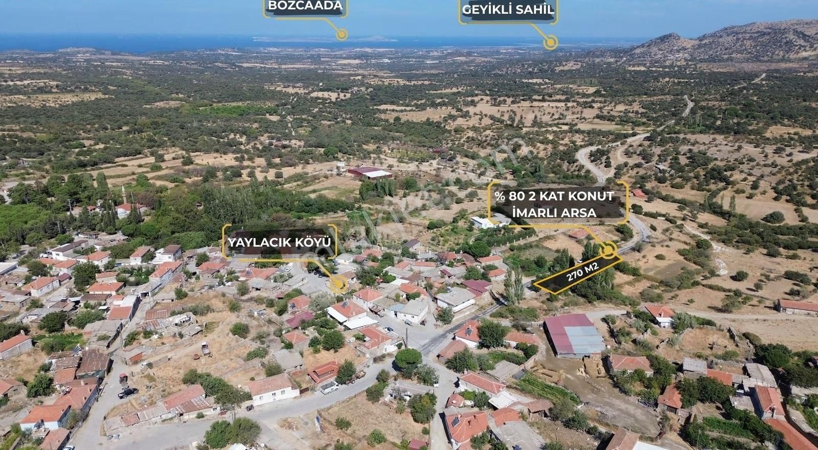 Ezine Yaylacık Köyünde Asfalt Cepheli, İmarlı, Yatırımlık Arsa - Görsel 21