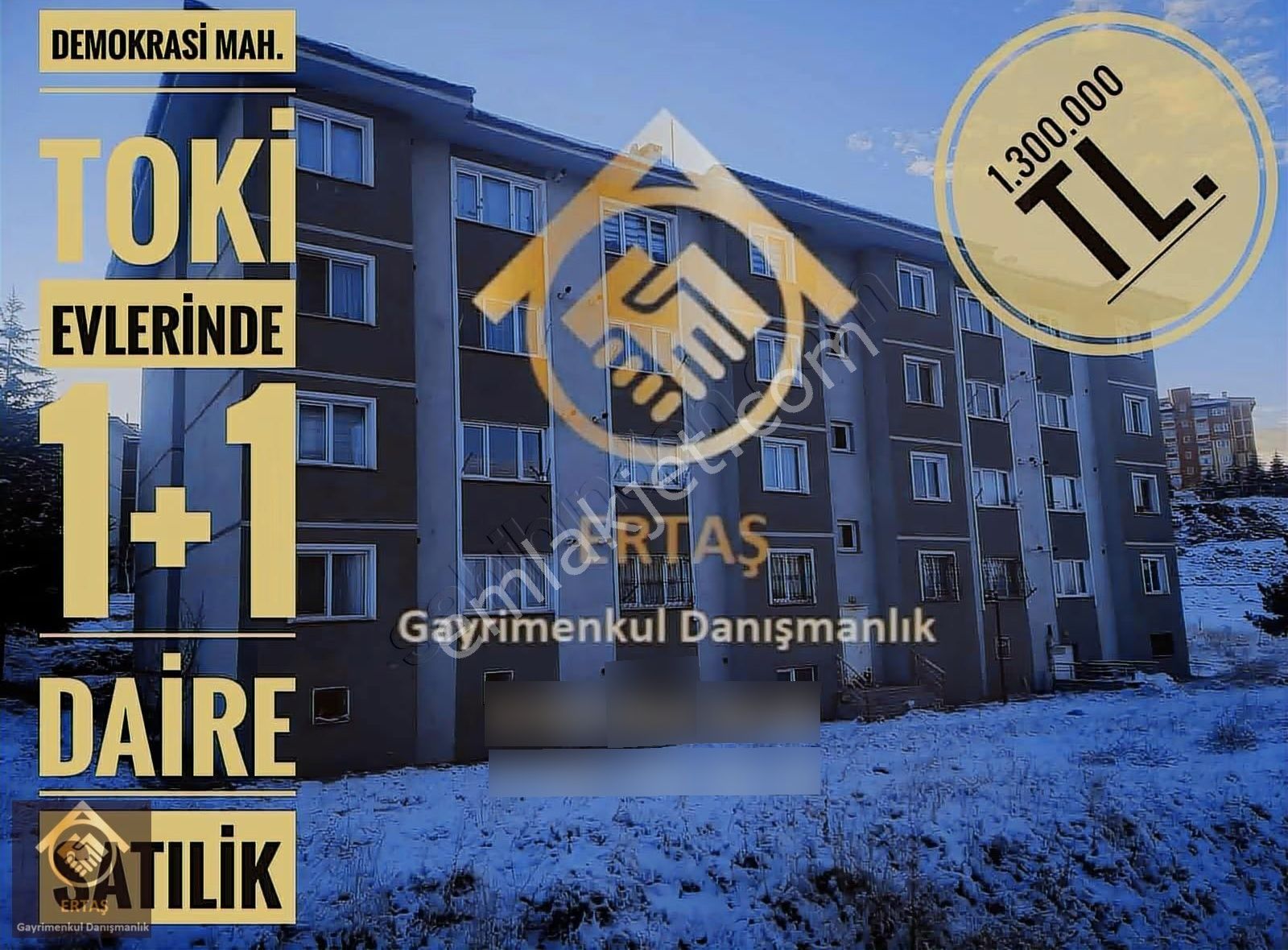 Demokrasi Mh. Toki 8. Etapta 1+1 Satılık Daire