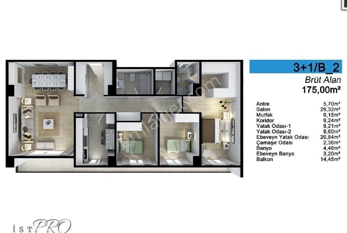 Esenyurt N Logo Rezidans 7. Kat 3+1 Ebeveynbanyolu 175 M² Özel Tasarım - Görsel 15