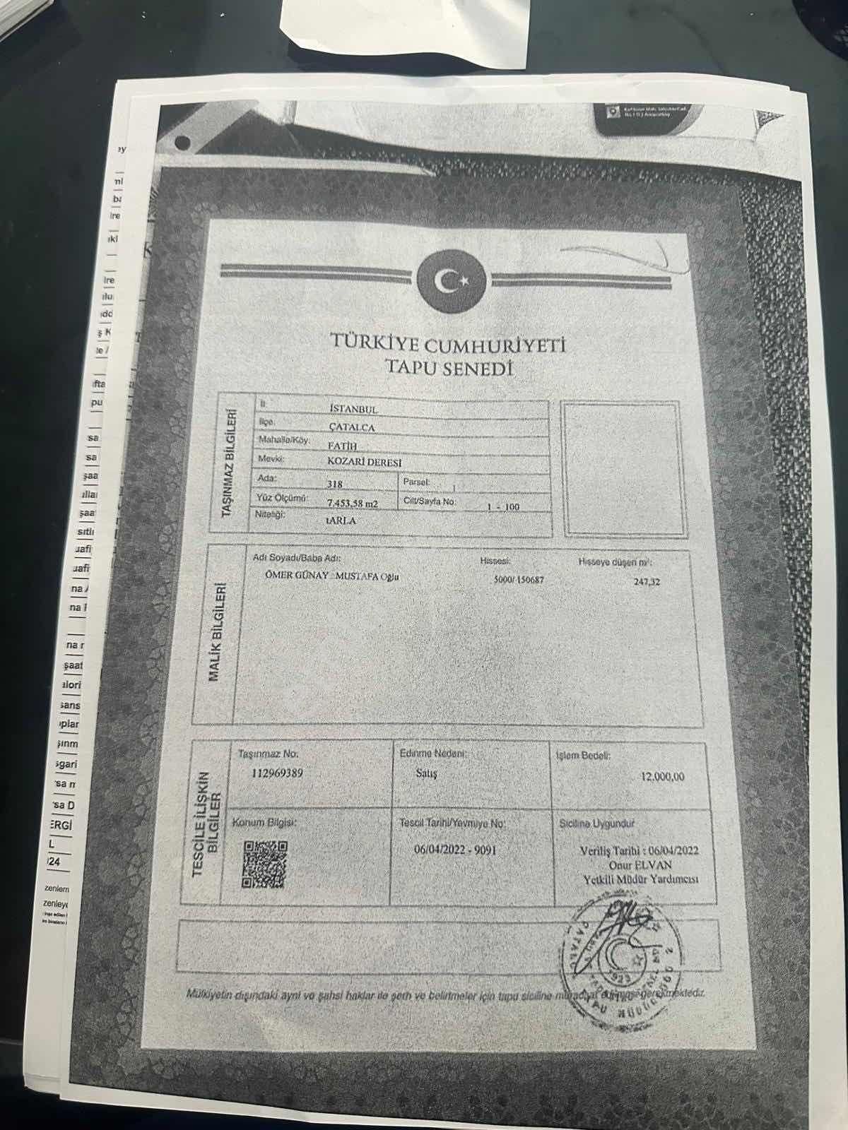 İstanbul Çatalca Fatih Mh'de Satılık 248m2 Muvafakatlı Arsa - Görsel 12