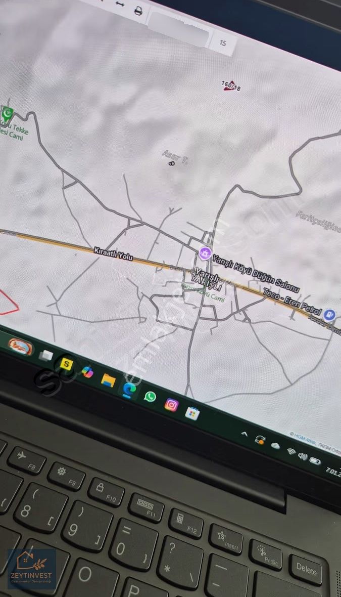 Burdur Yesilova Yarışlı Köyü 1530 M2 Tarla Kadastro Yol Mevcut. - Görsel 2