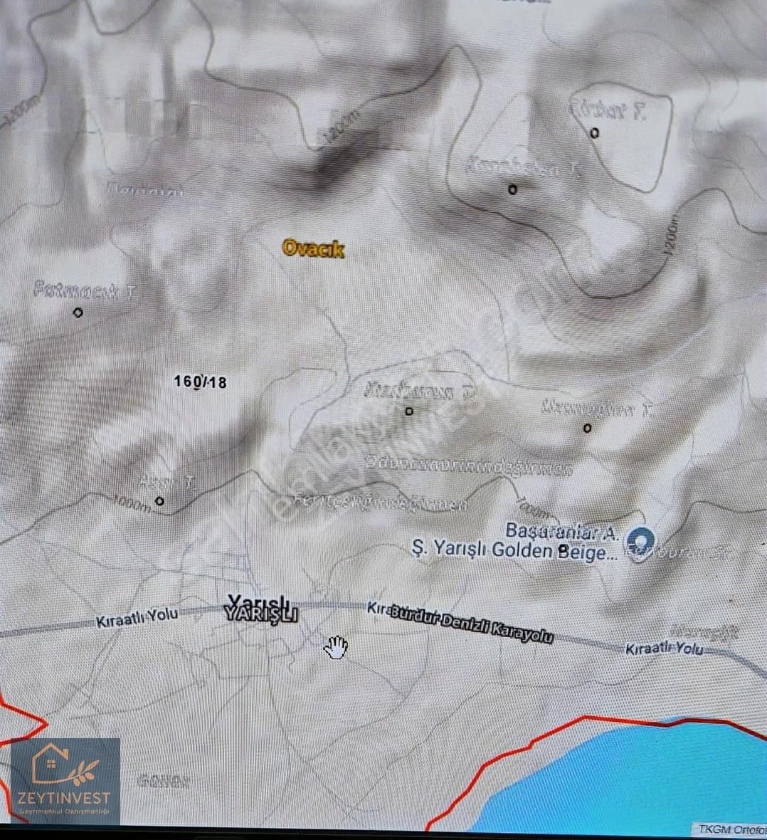 Burdur Yesilova Yarışlı Köyü 1530 M2 Tarla Kadastro Yol Mevcut. - Görsel 3