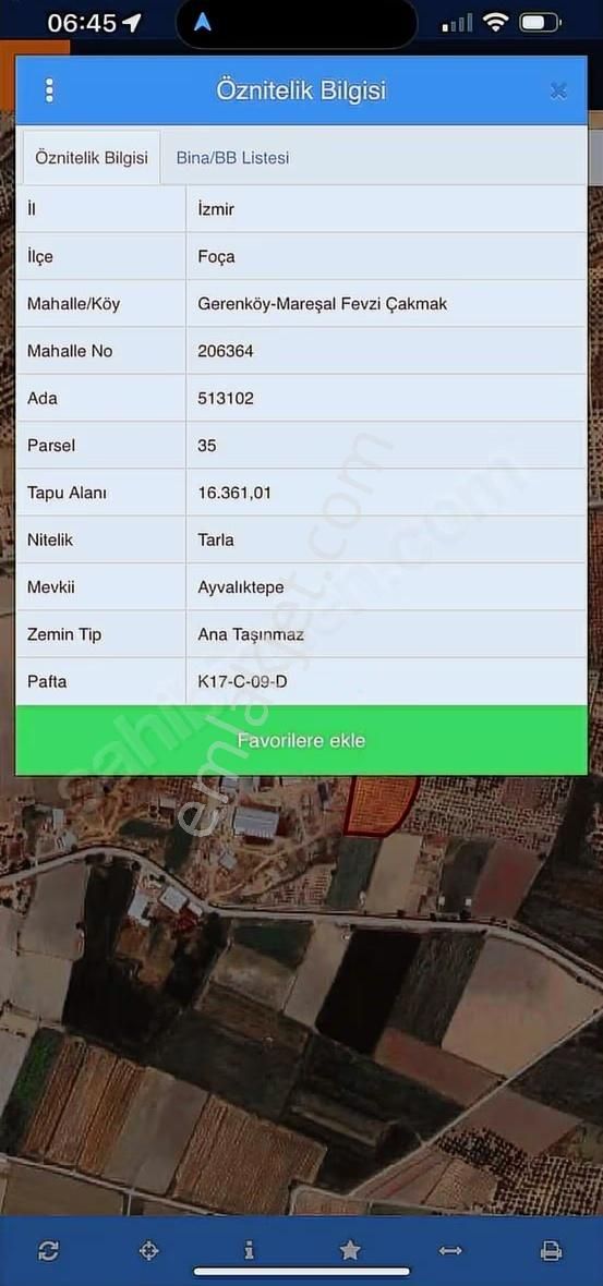 Foça Gerenköy'de Acil Satılık Tarla - Görsel 3