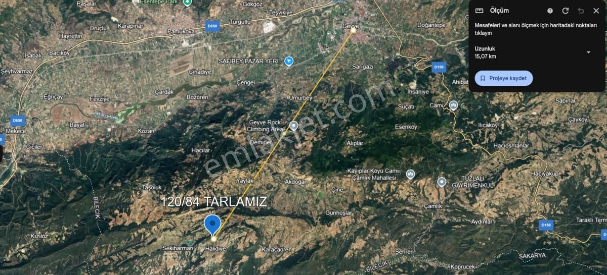 Geyve Halidiye'de 3862m2 Yatırımlık Tarla - Görsel 7