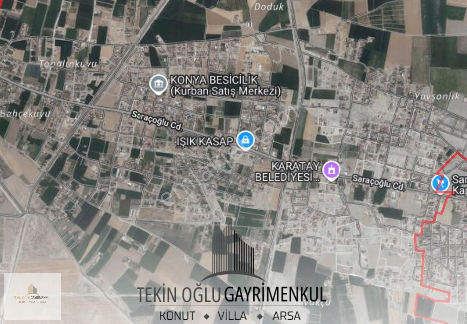 Karatay Saraçoğlu’nda 13.333 M² İntikal Tapulu İmar Dibi Tarla - Görsel 7