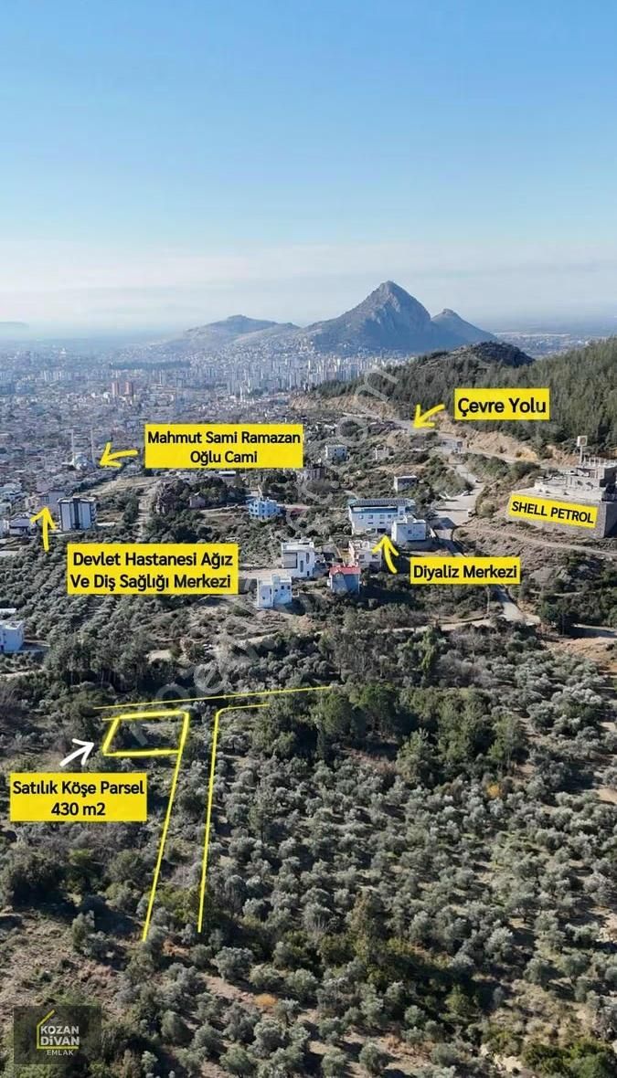 Kozan Divan Emlak'tan Ağlıboğaz'da Köşe 430 M2 Arsa