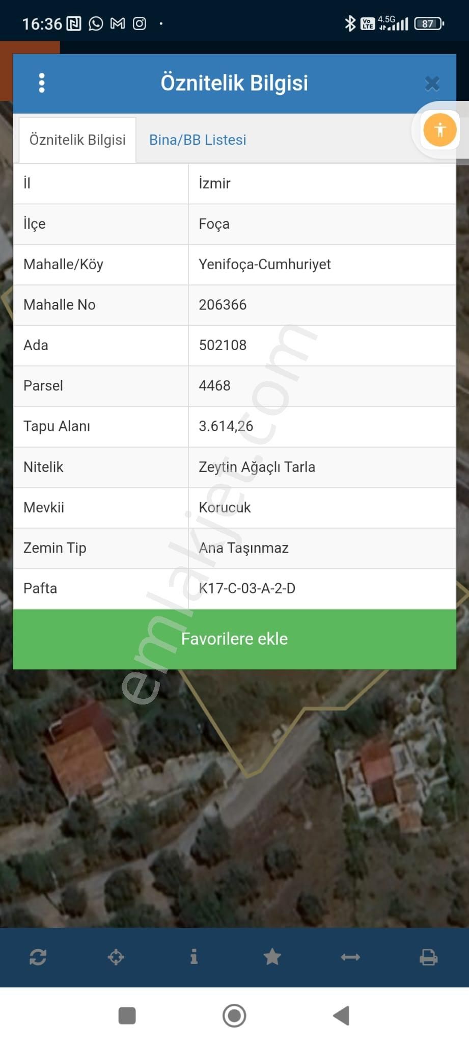 Golden Globy, Yeni Foça'da Denize 150 M. Mesafede Satılık 3.614 M2 Tarla - Görsel 2