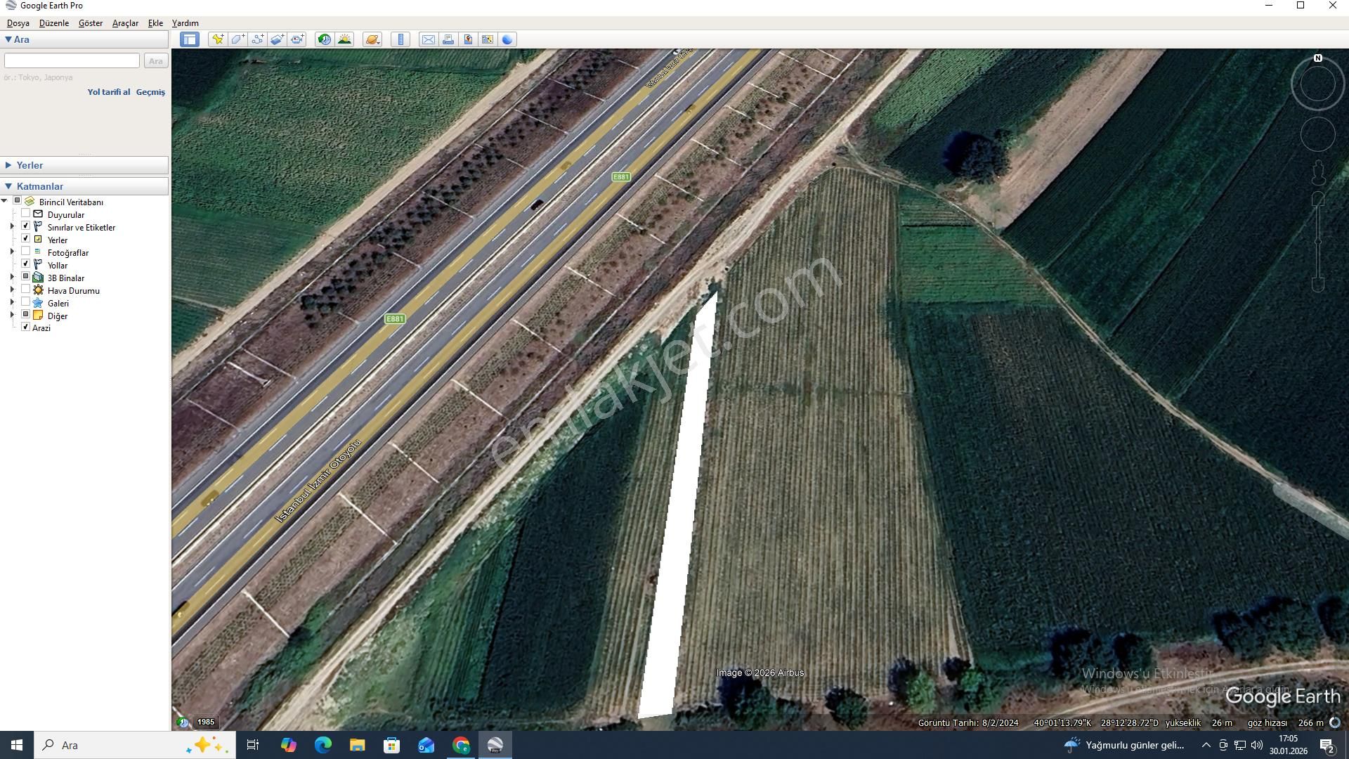Bursa Mustafakelpaşa Da Otobana Cephe 775m2 Tarla - Görsel 2