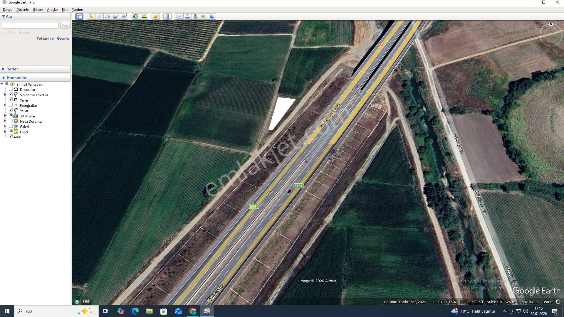 Bursa Mustafakemalpaşa Da Otobana Cephe 635m2 Tarla