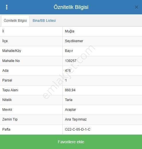 Seydikemer Bayır'da 5 Parsel Toplam 3427 M2 2b Arazi - Görsel 6