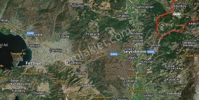 Seydikemer Bayır'da 5 Parsel Toplam 3427 M2 2b Arazi - Görsel 4