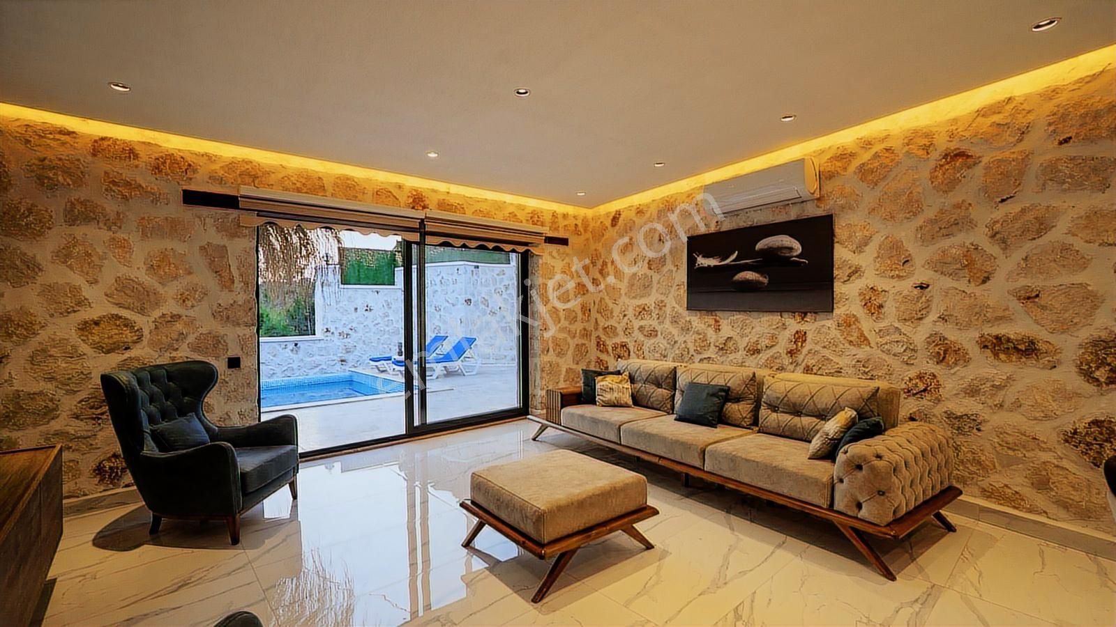 Kaş Kalkan'da Yapı Kayıtlı Belgeli Taş Konsept 2 Lüks Villa - Görsel 8