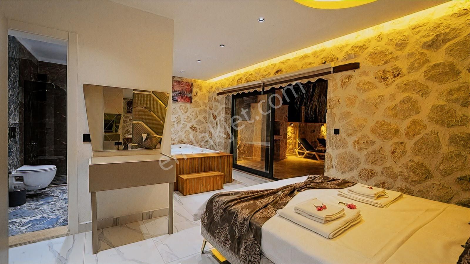 Kaş Kalkan'da Yapı Kayıtlı Belgeli Taş Konsept 2 Lüks Villa - Görsel 17