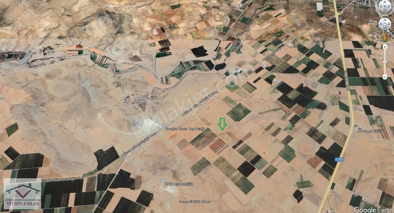 Vitrin Emlak'tan Çumra Alibeyhüyüğünde Satılık Tarla