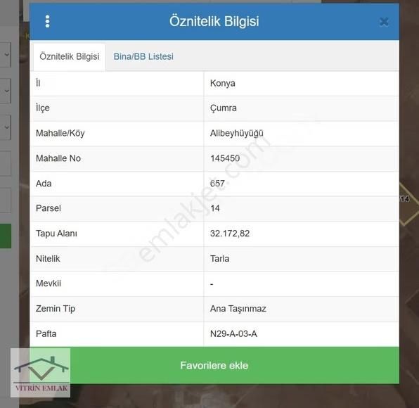 Vitrin Emlak'tan Çumra Alibeyhüyüğünde Satılık Tarla - Görsel 3