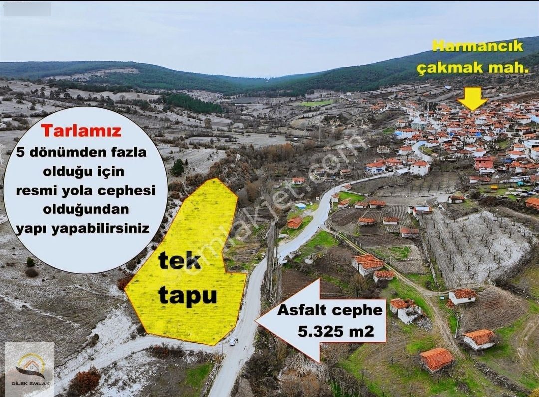 Bursa Harmancık Çakmak Mahallesi'nde Tek Tapu 5250 Metre İmardibi Satılık - Görsel 7