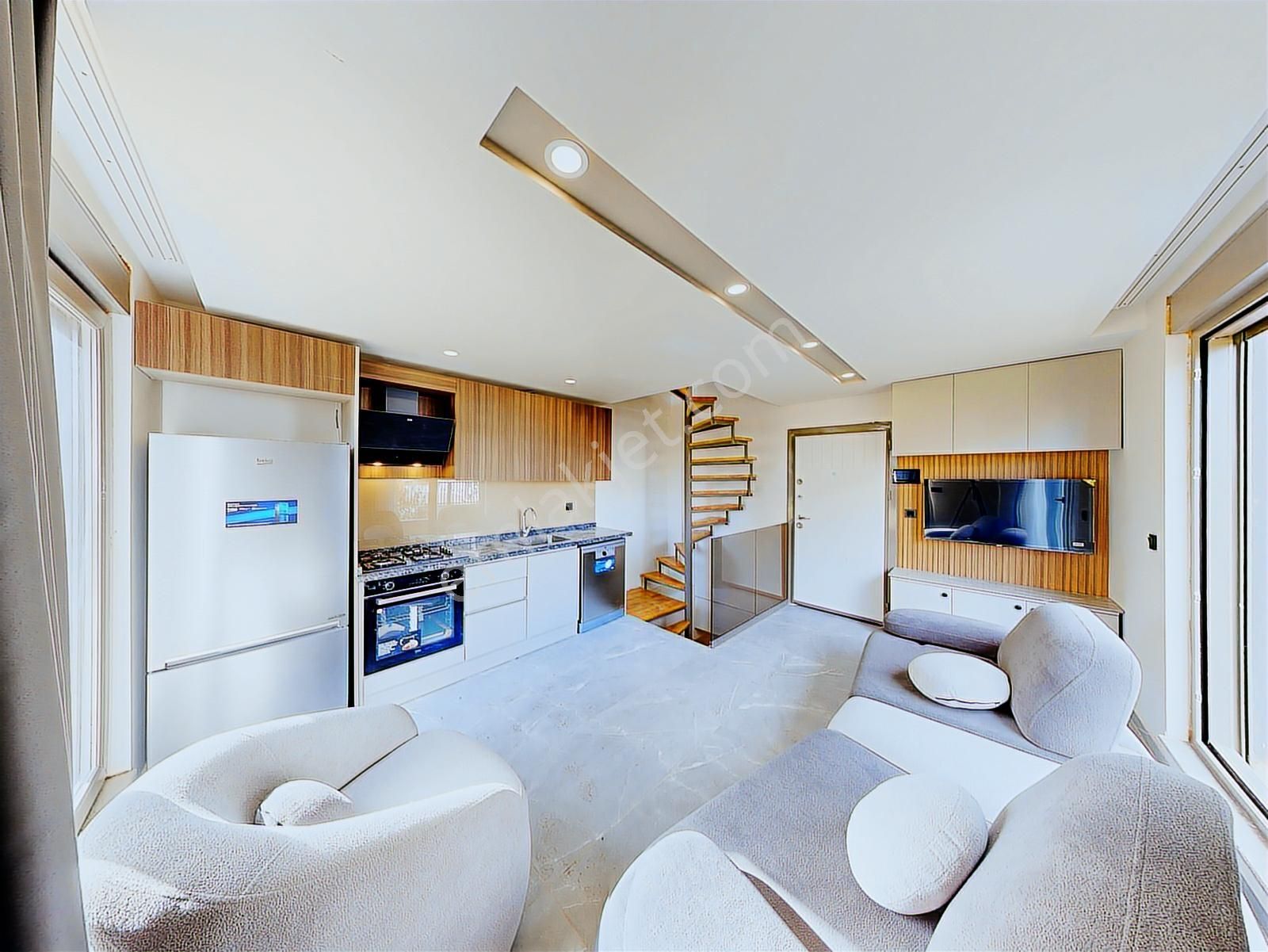 Lüks Sitede Sıfır Eşyalı Kiralık Tripleks 1+1 Daire - Görsel 5