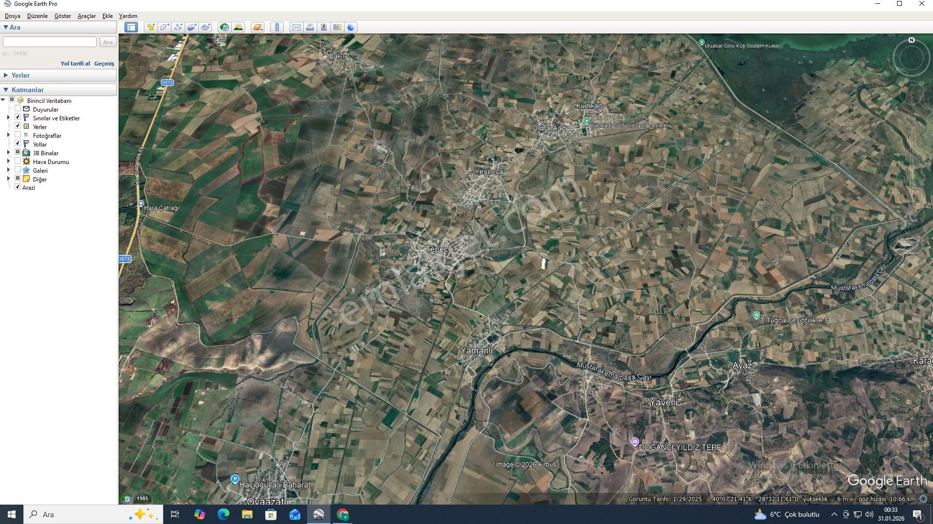 Yeşilova Doğancı Bağlantı Yolu Üzeride Sulu Tarım Arazisi Mustafakemalpaşada - Görsel 2