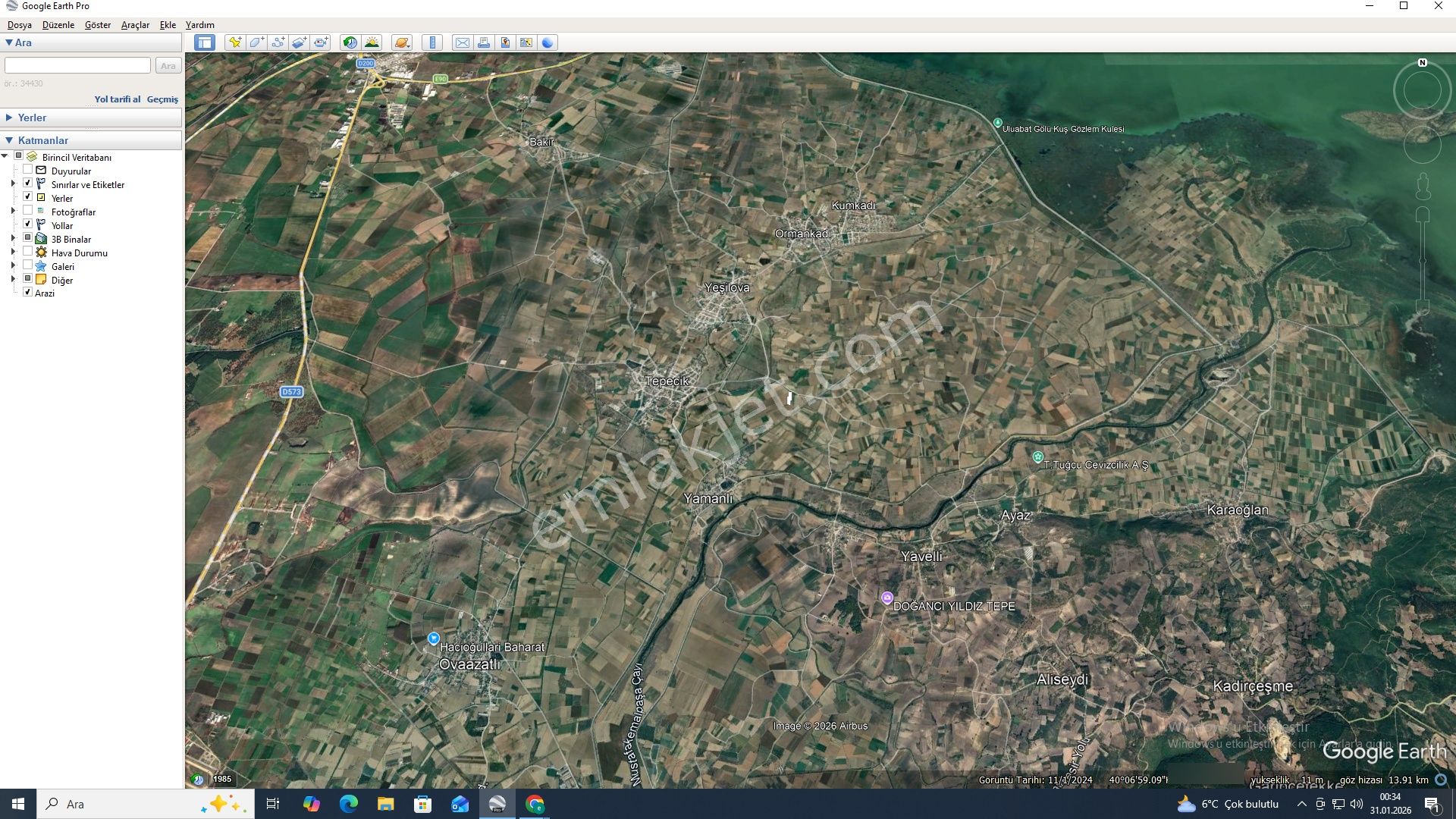 Yeşilova Doğancı Bağlantı Yolu Üzeride Sulu Tarım Arazisi Mustafakemalpaşada - Görsel 3