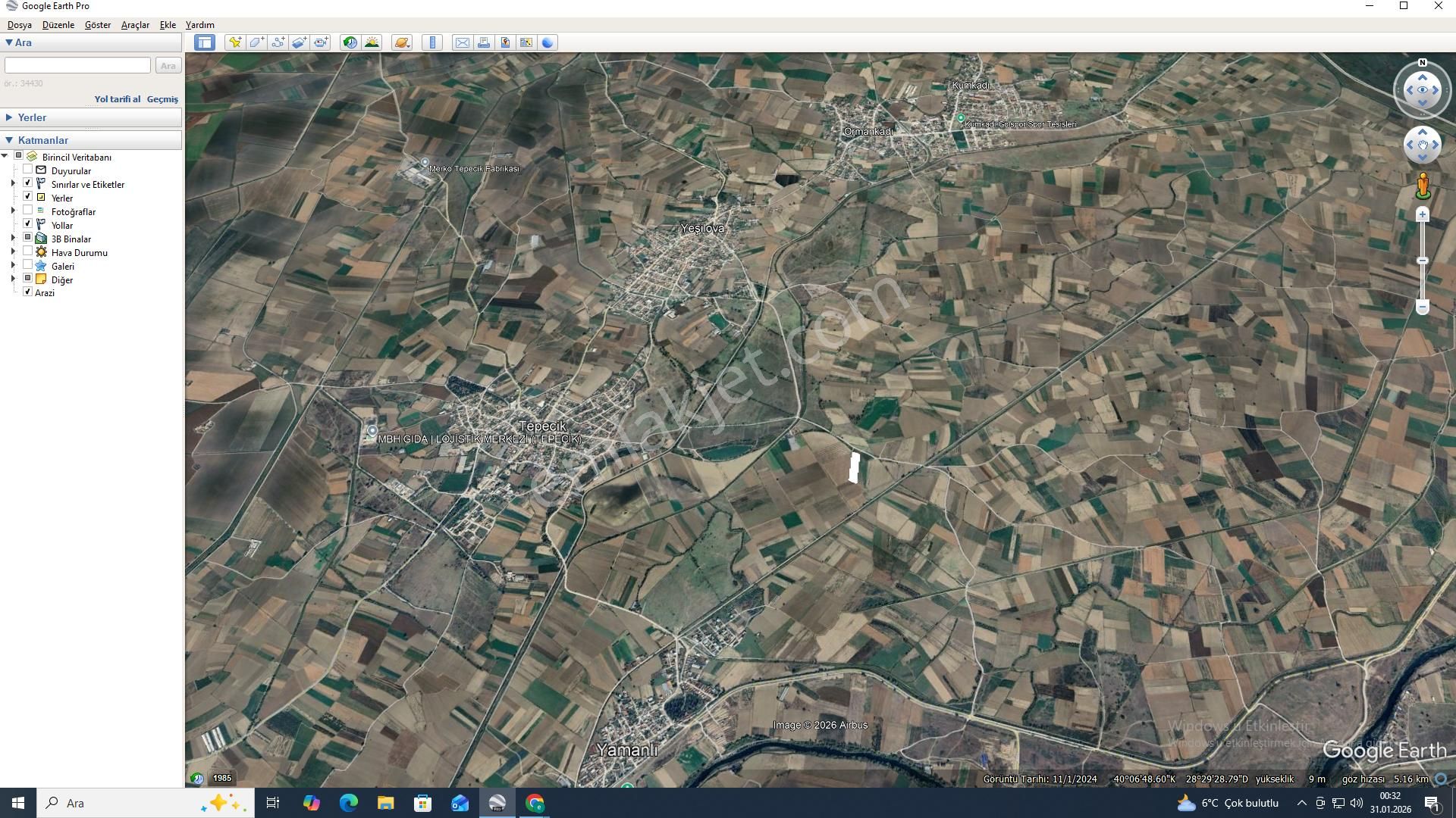 Yeşilova Doğancı Bağlantı Yolu Üzeride Sulu Tarım Arazisi Mustafakemalpaşada - Görsel 4