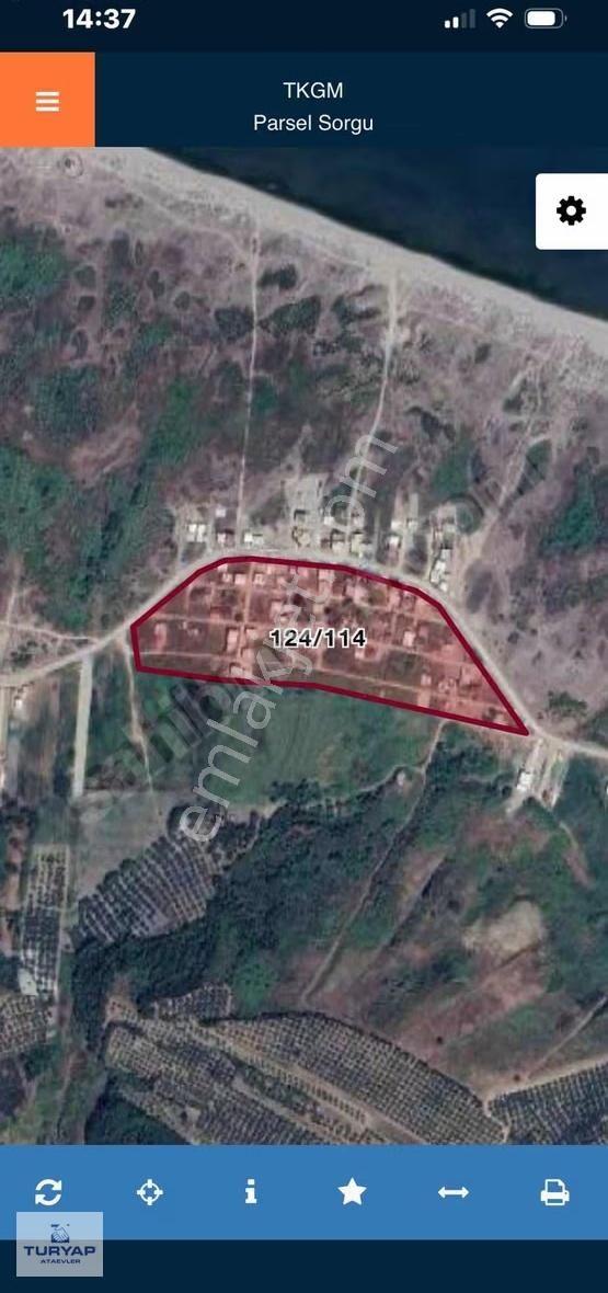 Mudanya Mesudiye`de Deniz Kenarı Satılık 352m2 Arsa