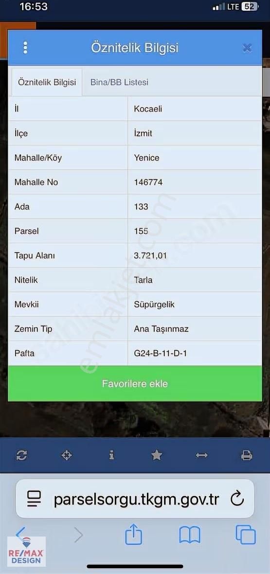 İzmit Yenice Mahallesi'nde 3721 Metre² Satılık Tarla - Görsel 10