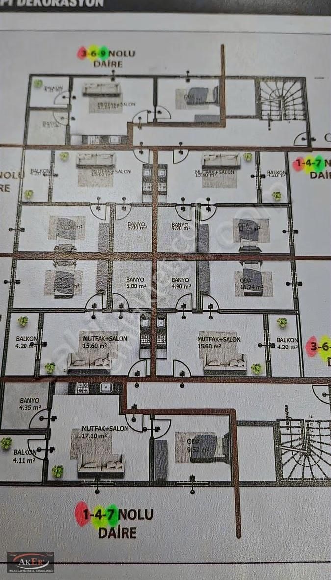 Ful Eşyalı Koridorlu Ankastre Kombi Cam Balkon 1+1 Daireler - Görsel 6