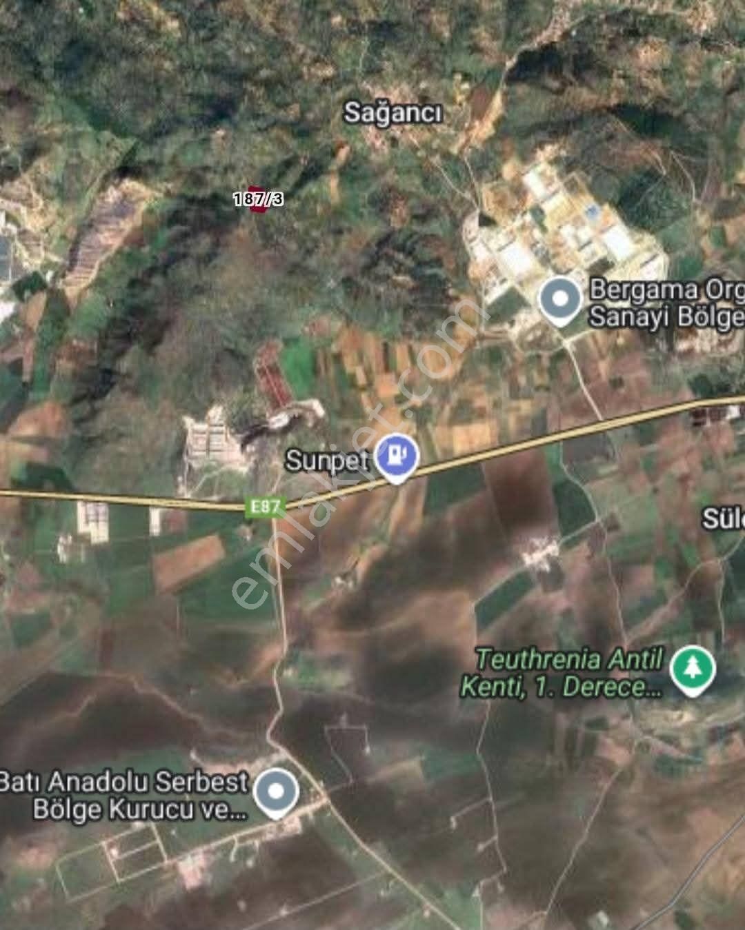 İzmir Bergama Sağancı'da Satılık 14.966 M² Kadastral Yolu Olan Tarla - Görsel 5