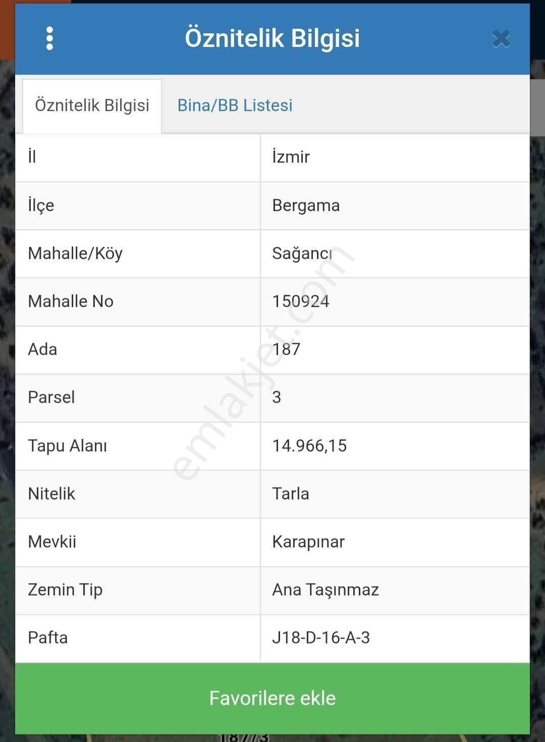 İzmir Bergama Sağancı'da Satılık 14.966 M² Kadastral Yolu Olan Tarla - Görsel 9